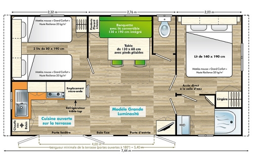 Mobil-home Confort 2 chambres