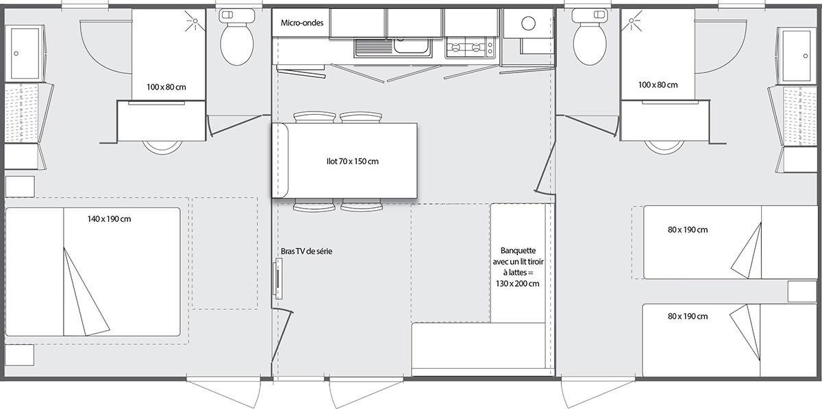 Mobil-home Confort 2 chambres