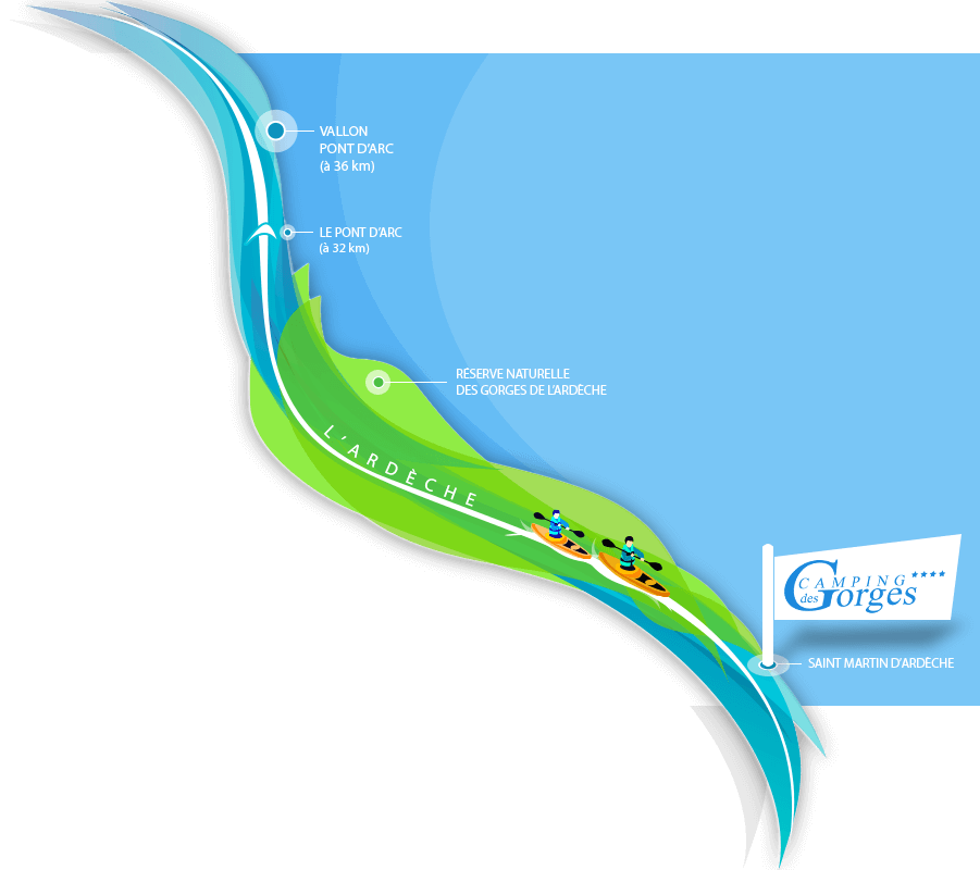 Plan des descentes en canoë